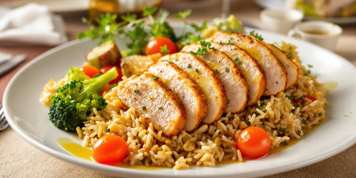 Potrawka z pieczonego indyka z ryżem basmati i warzywami