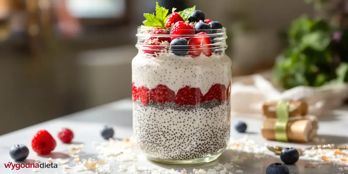 kokosowy pudding z nasionami chia i mlekiem kokosowym