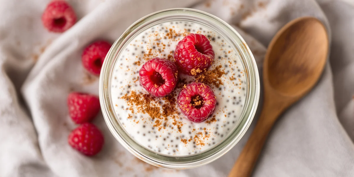 pudding chia z malinami