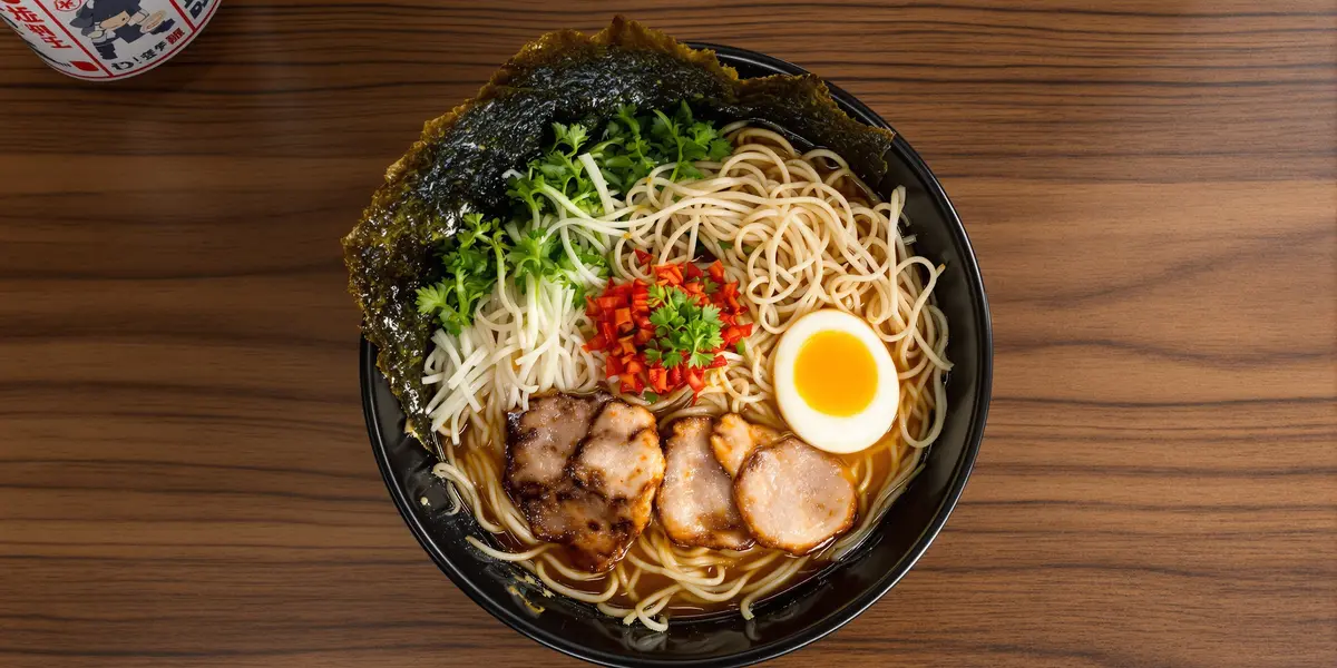 ramen z różnymi dodatkami