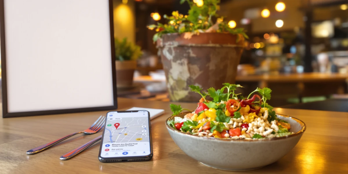 telefon na stole w restauracji z włączoną nawigacją GPS