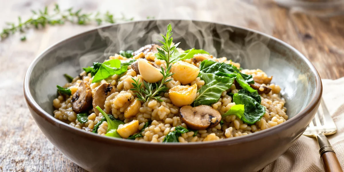 Risotto z brązowego ryżu z grzybami