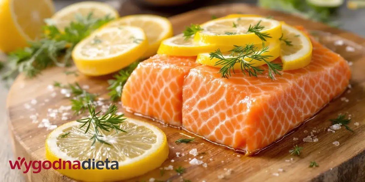 filet z łososia z plasterkami cytryny