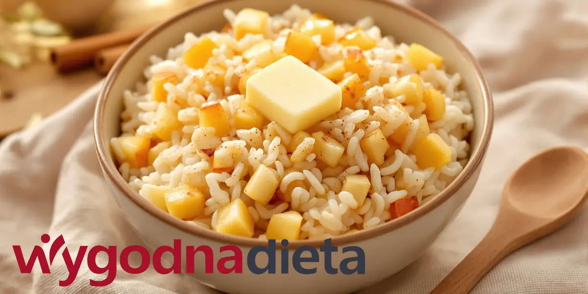 ryż z tartym jabłkiem i cynamonem
