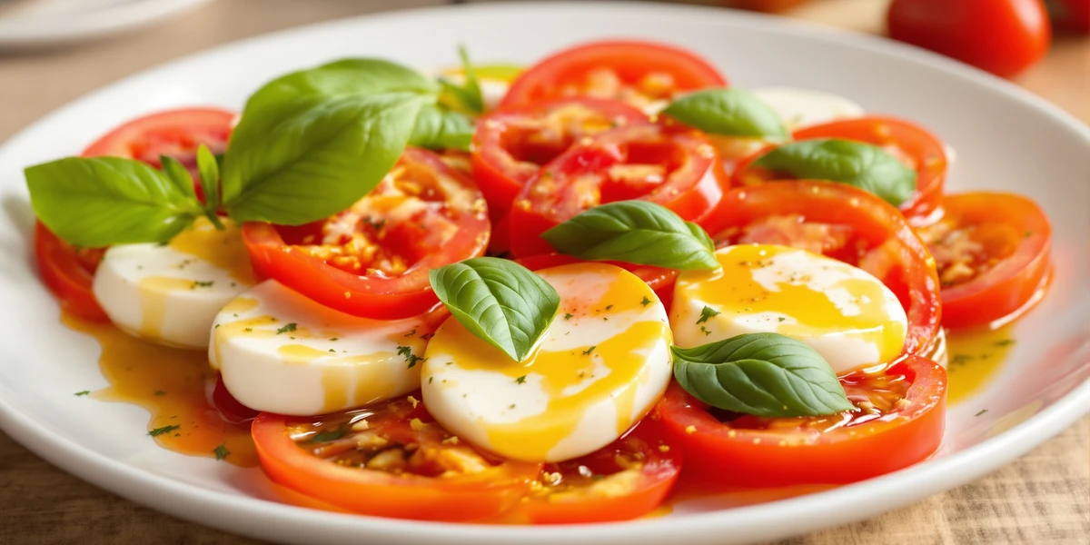 Sałatka caprese z mozzarellą i pomidorami
