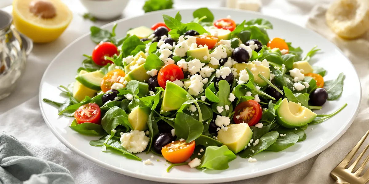 Sałatka ze szpinakiem, awokado i fetą