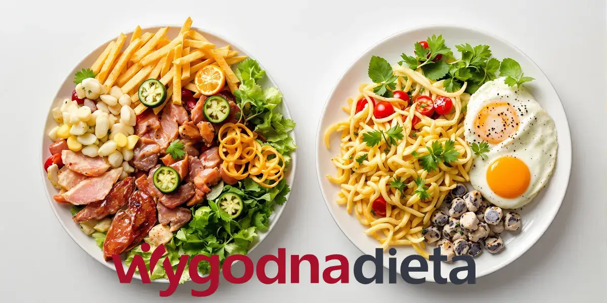 zdrowy i niezdrowy talerz dla seniora – porównanie