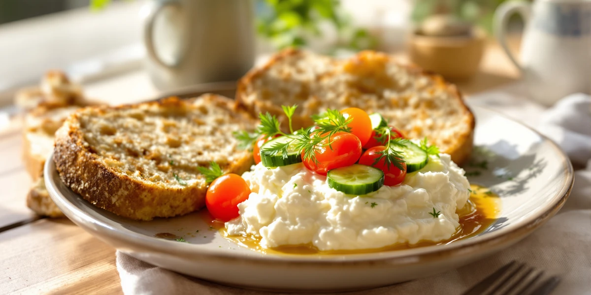 Serek wiejski z warzywami i pieczywem