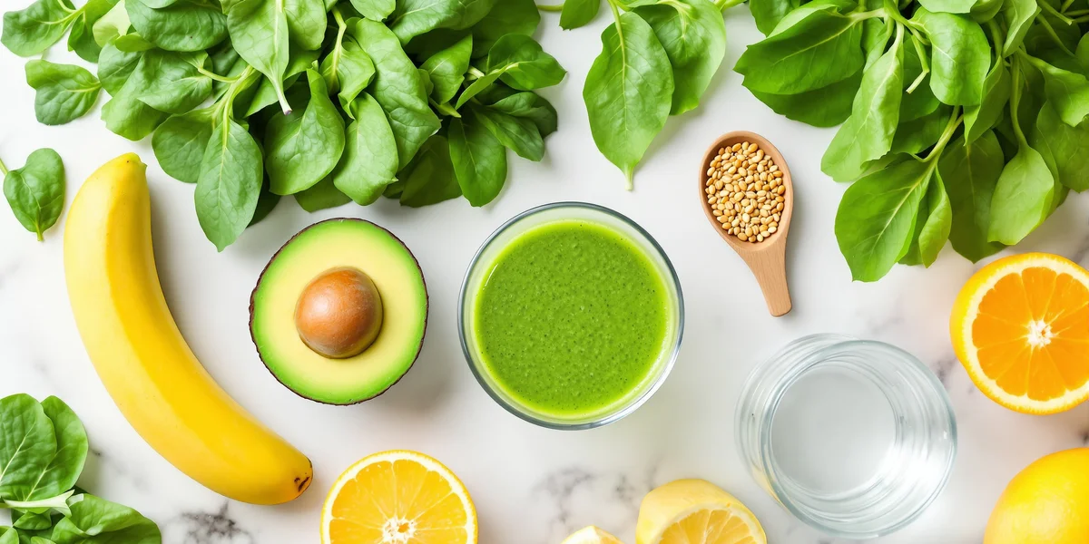 składniki na smoothie szpinakowe