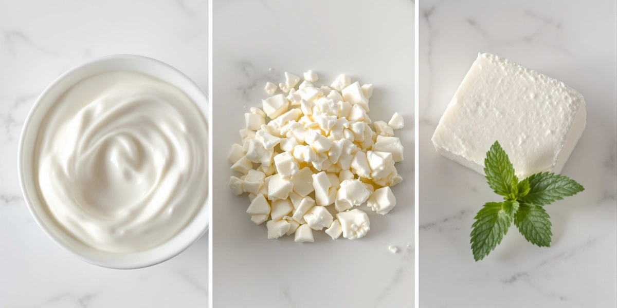 skyr, twaróg i tofu w kostce