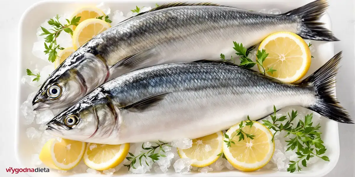 śledź i makrela w naczyniu żaroodpornym