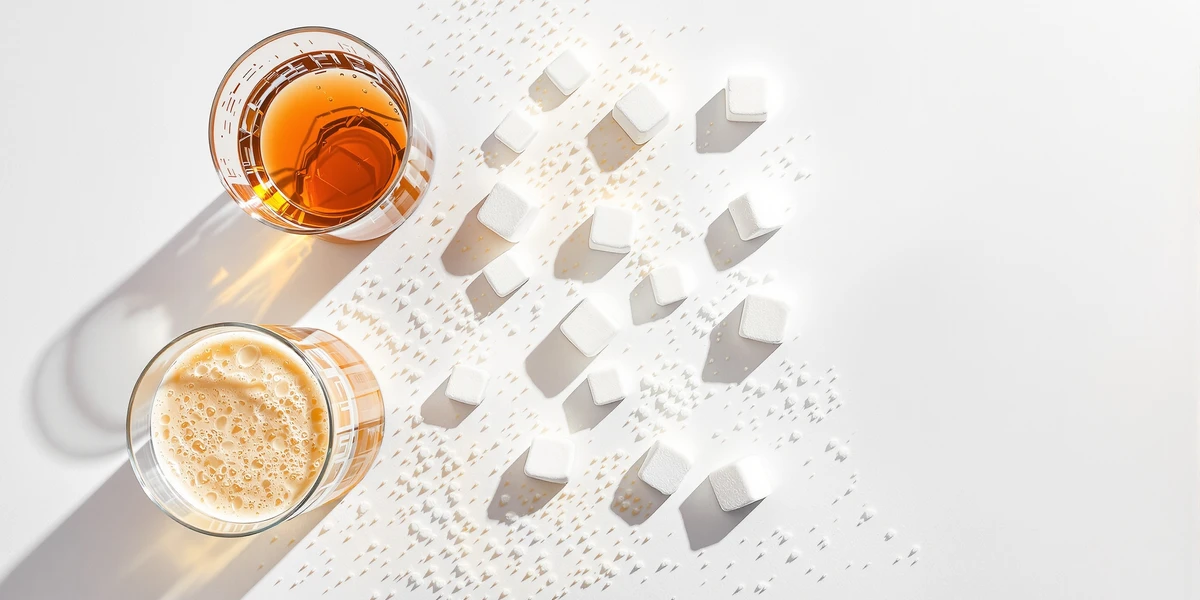 kostki cukru i napoje słodzone