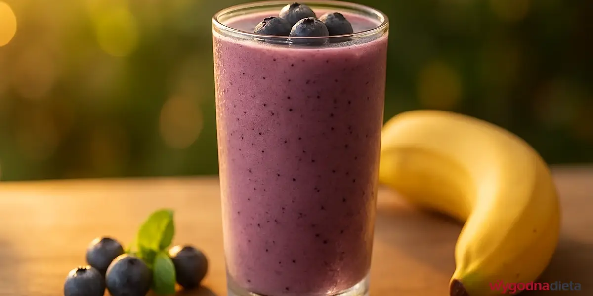 smoothie bananowo-jagodowe na jogurcie naturalnym