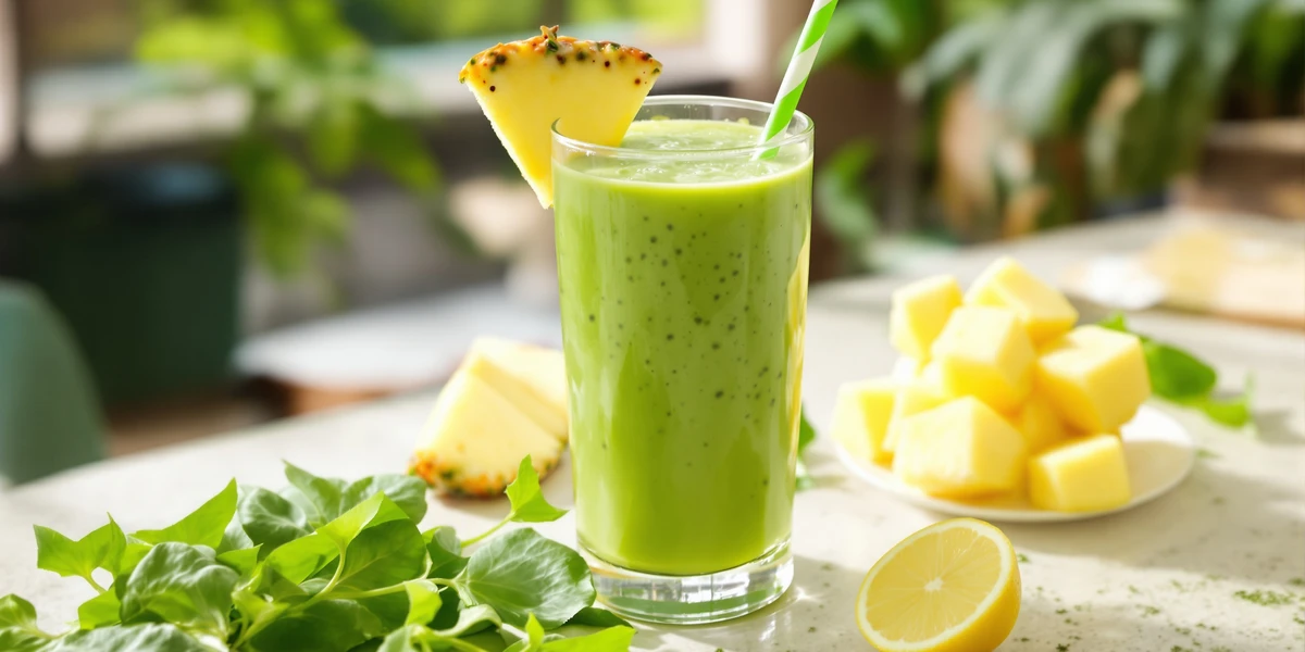 smoothie szpinakowe z ananasem