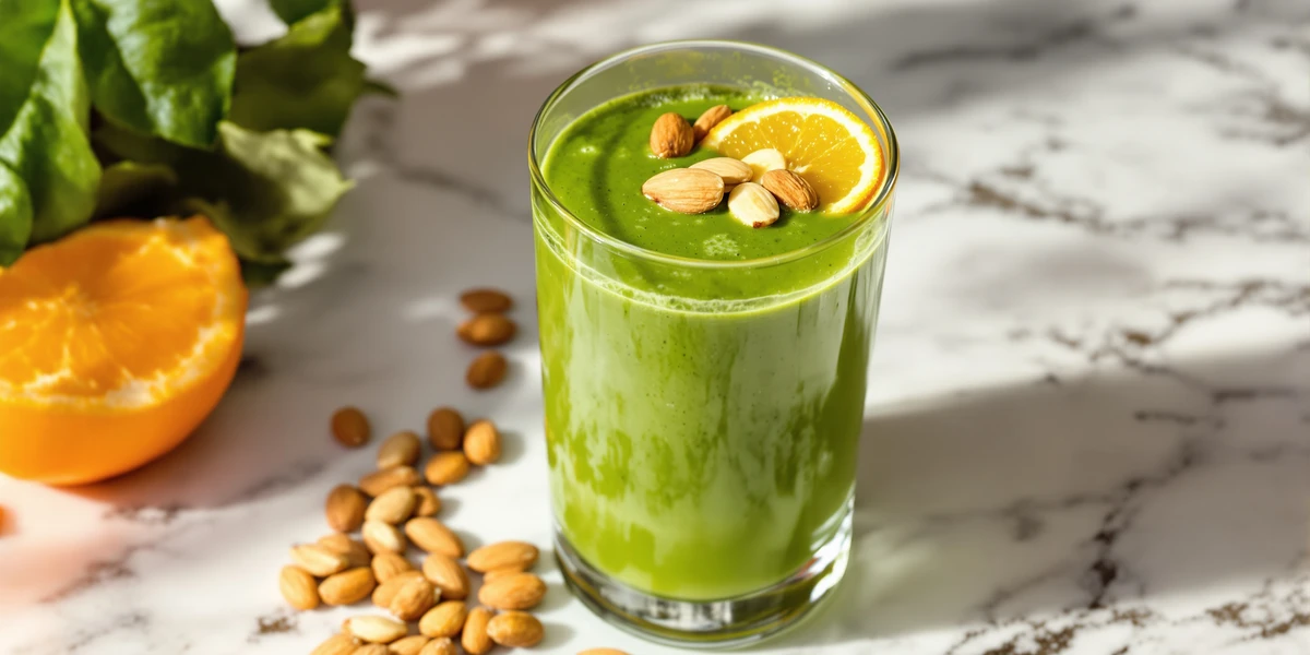 Smoothie warzywno-owocowe z garścią migdałów