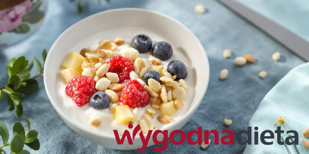 zdrowa przekąska na bazie jogurtu naturalnego i z owocami dla dziecka