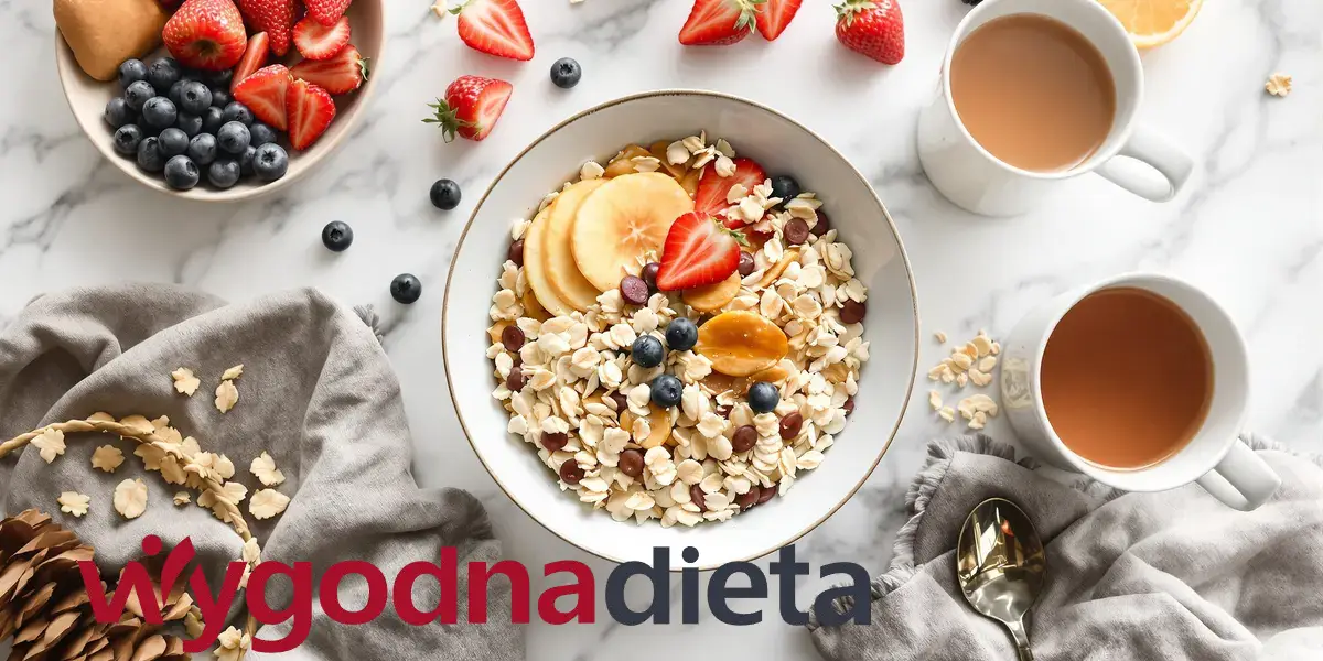 owsianka na ciepło z owocami jagodowymi i kawą