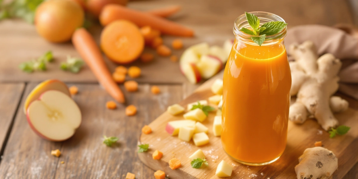 Sok marchwiowy z jabłkiem i imbirem