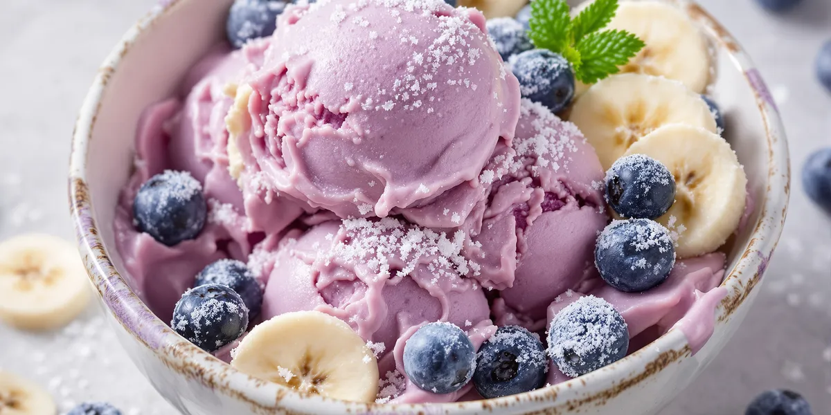 sorbet bananowo-borówkowy