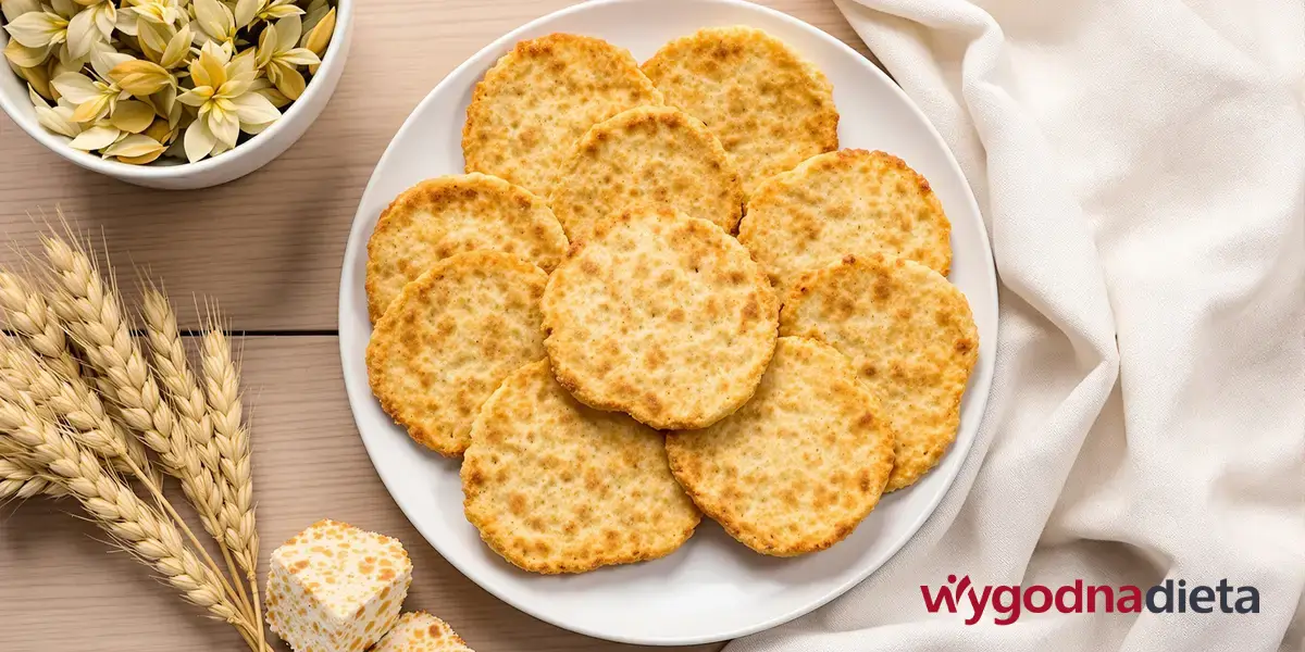 okrągłe sucharki pszenne ułożone na talerzu