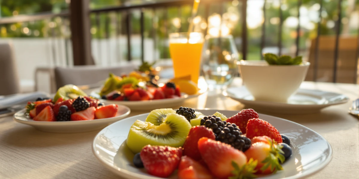 Świeże owoce na tarasie
