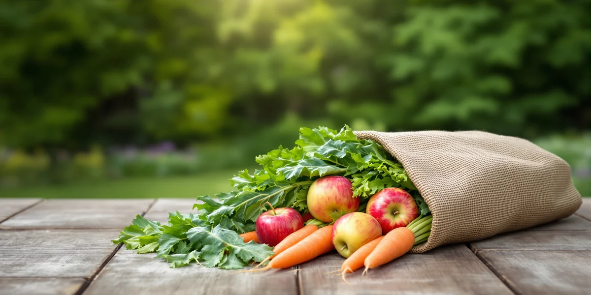 Świeże warzywa i owoce w worku