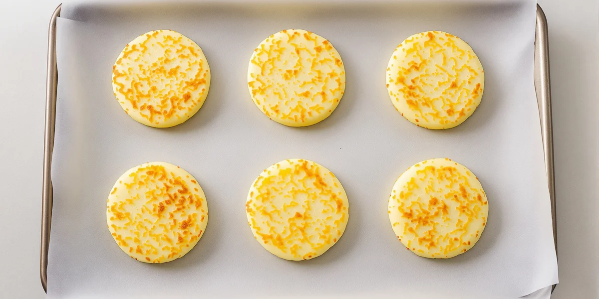 Sześć pieczonych placków ziemniaczanych na blasze