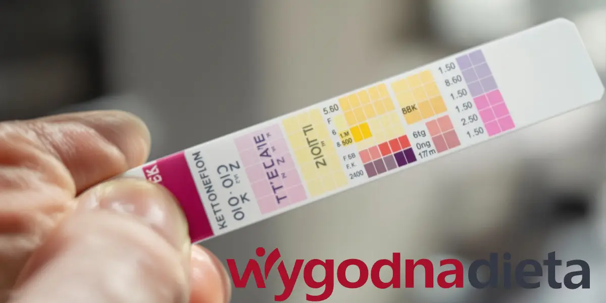 test wykonany przy użyciu pasków do sprawdzenia ketonów