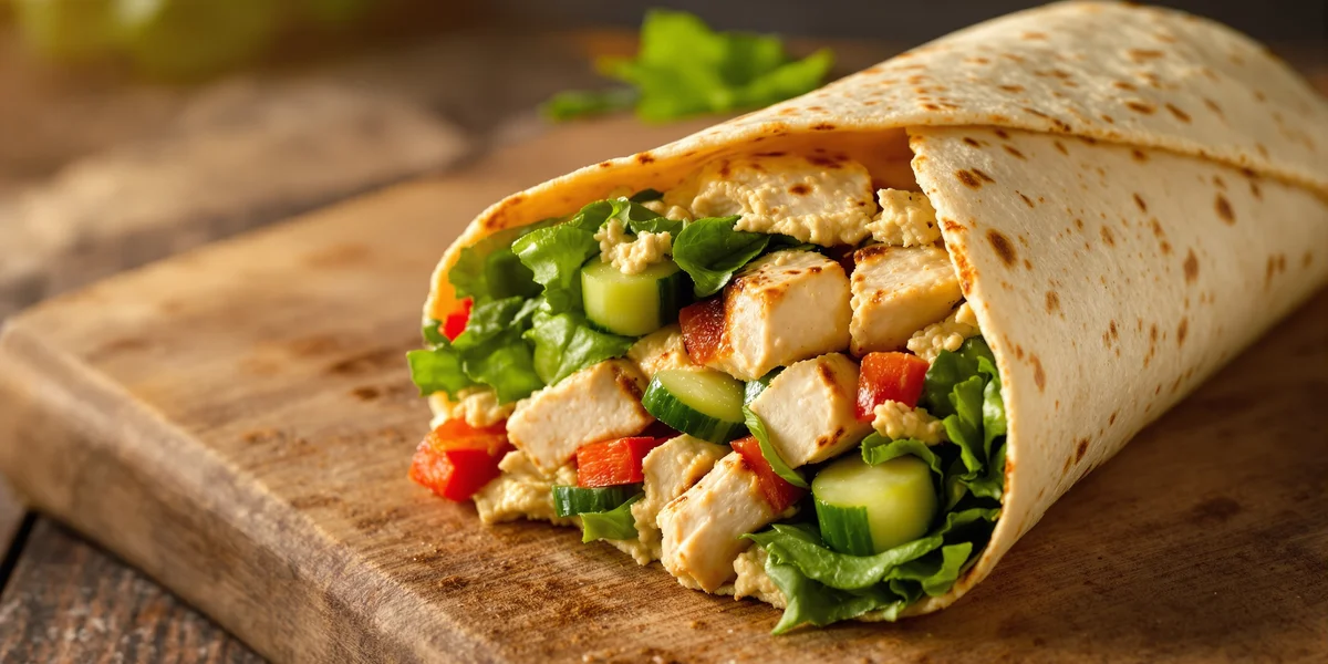 tortilla z mięsem i dodatkami