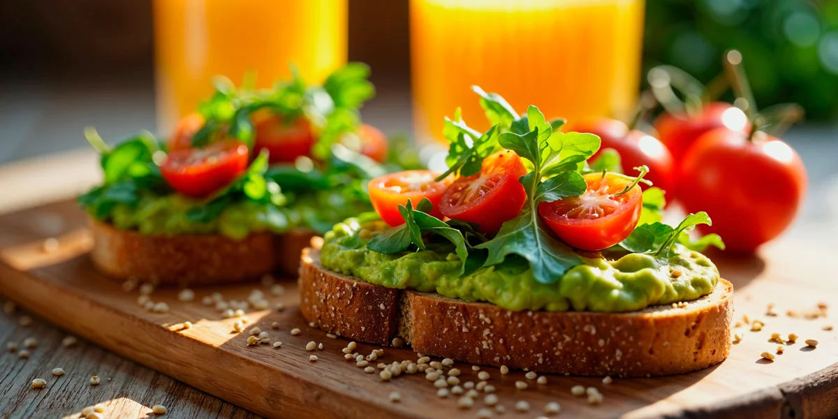 Tost razowy z awokado i pomidorkami