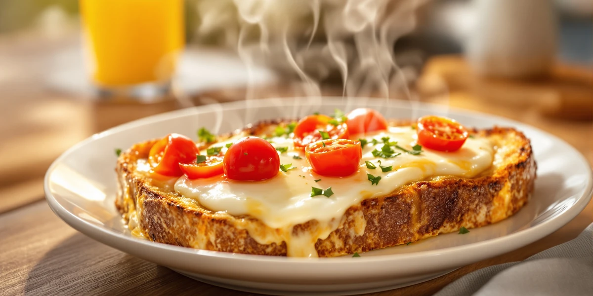 Tost z serem i pomidorkami koktajlowymi