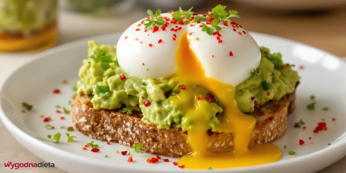 tosty z guacamole z awokado i jajkiem w koszulce