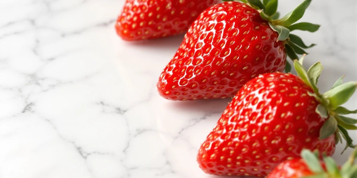 dojrzałe truskawki z szypułką