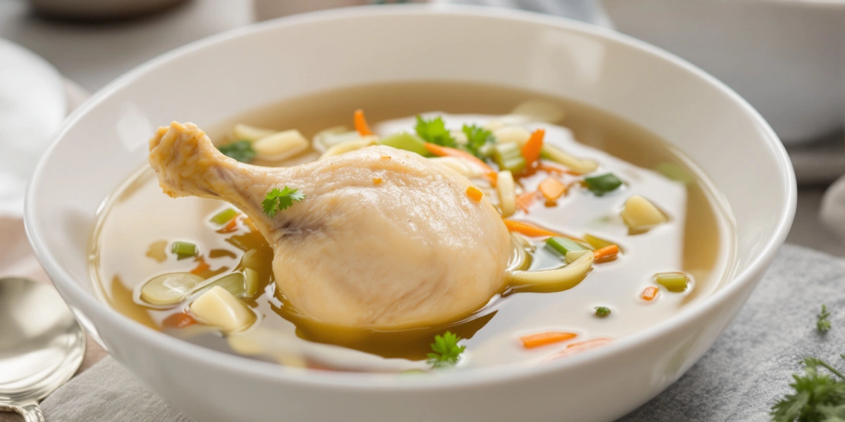 gotowane udko z kurczaka w bulionie