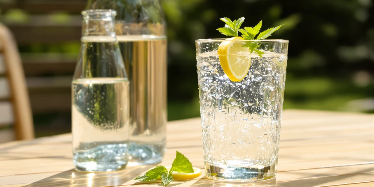 woda w szklance i butelce