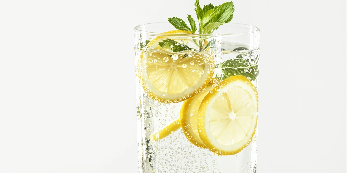 szklanka wody z plasterkami cytryny