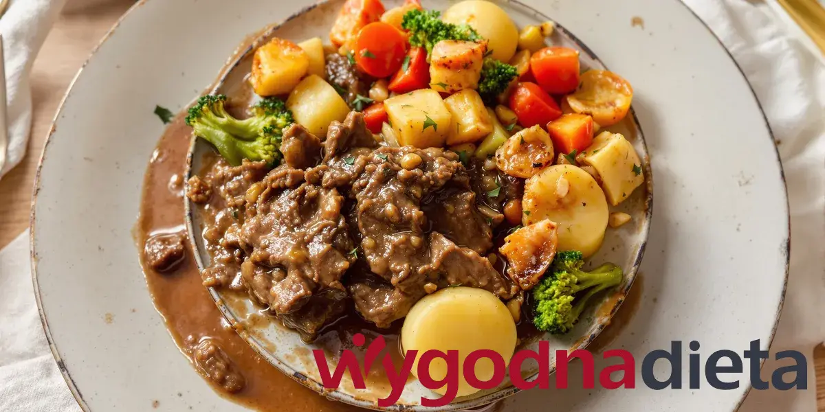 duszona wołowina z ziemniakami i warzywami