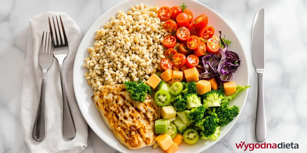 zbilansowany posiłek na talerzu