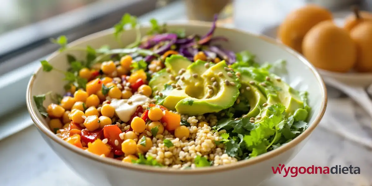 bowl z awokado, kapustą i kaszą gryczaną