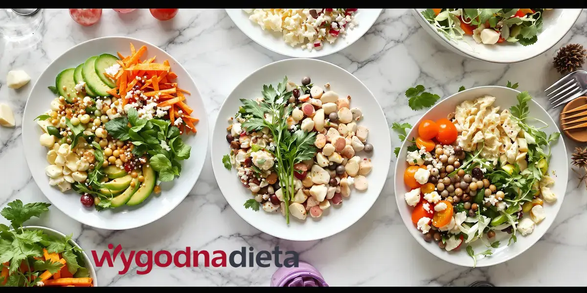 trzy talerze zawierające zdrowe, zbilansowane posiłki