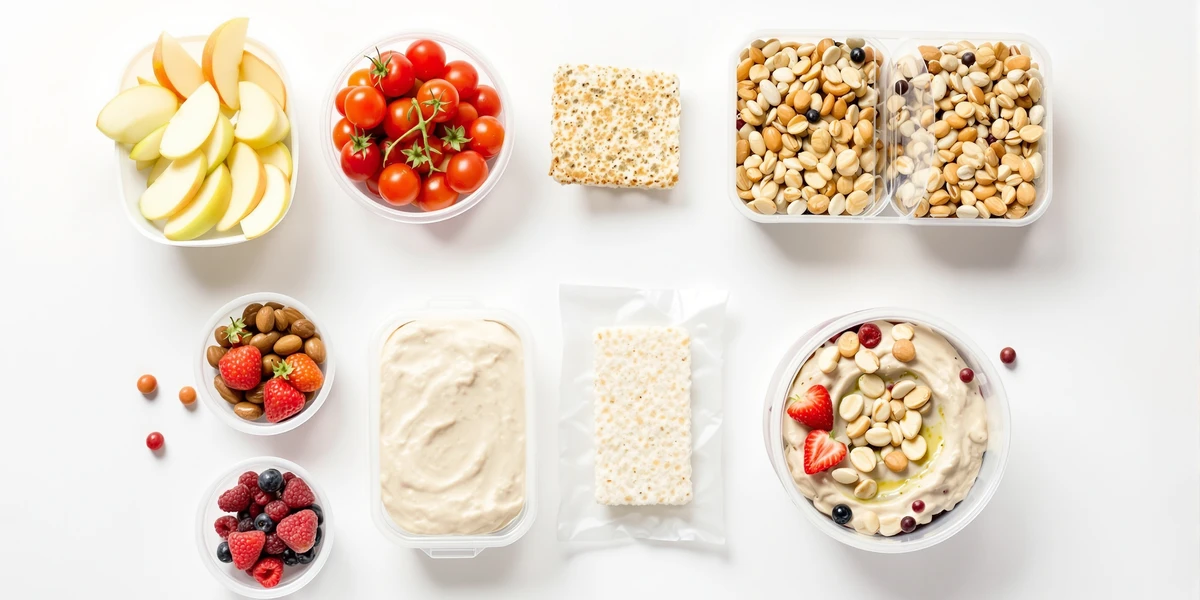 Zdrowe składniki śniadaniowe widok z góry