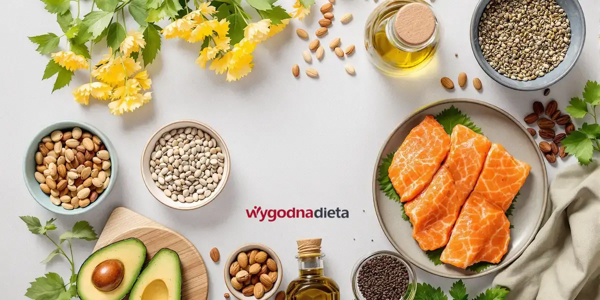 źródła tłuszczy z ryb, roślin, warzyw i orzechów przydatne na diecie keto