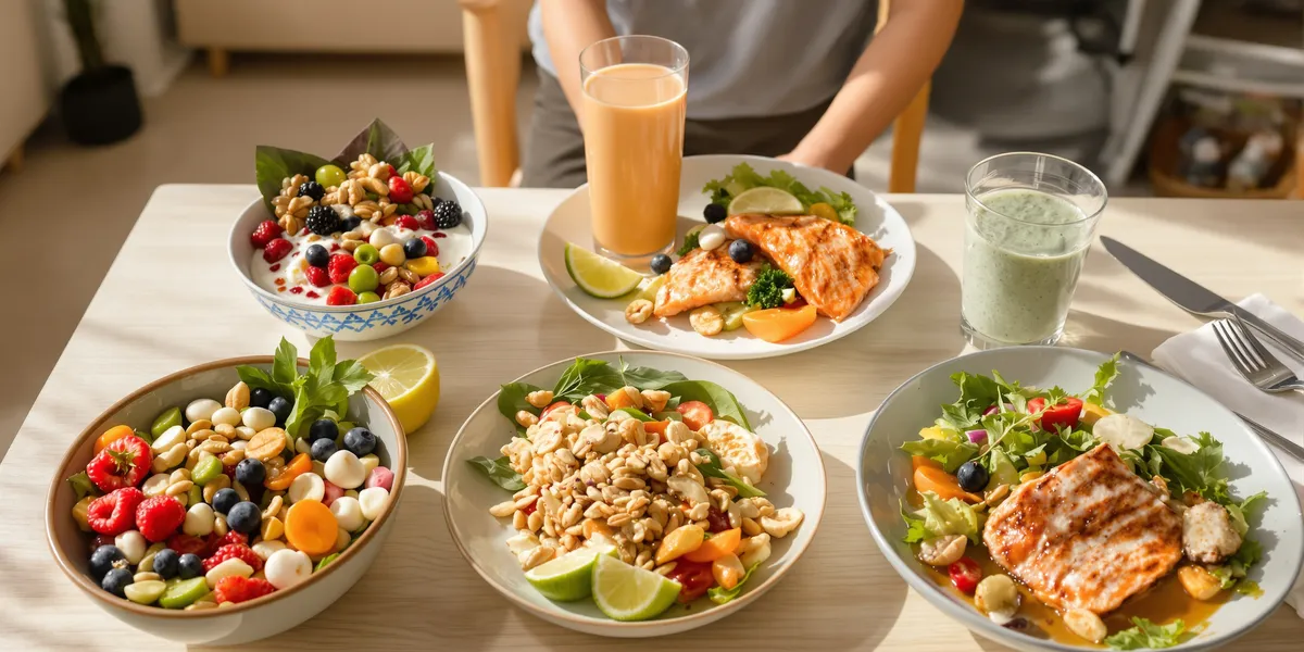 Zestaw pięciu zdrowych posiłków dziennie