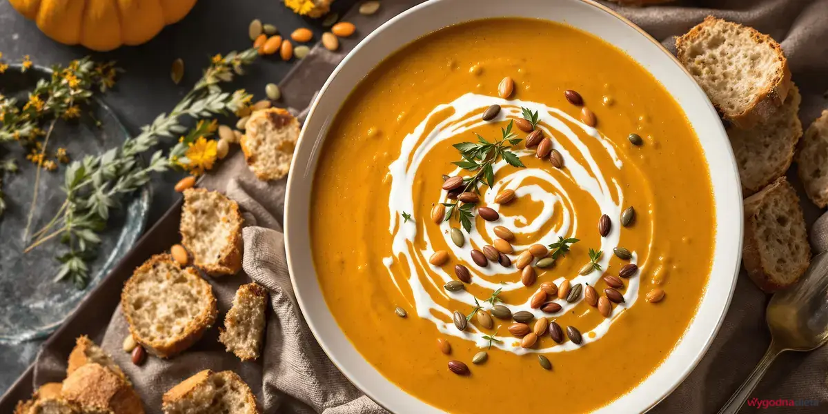 zupa krem z dyni z grzankami