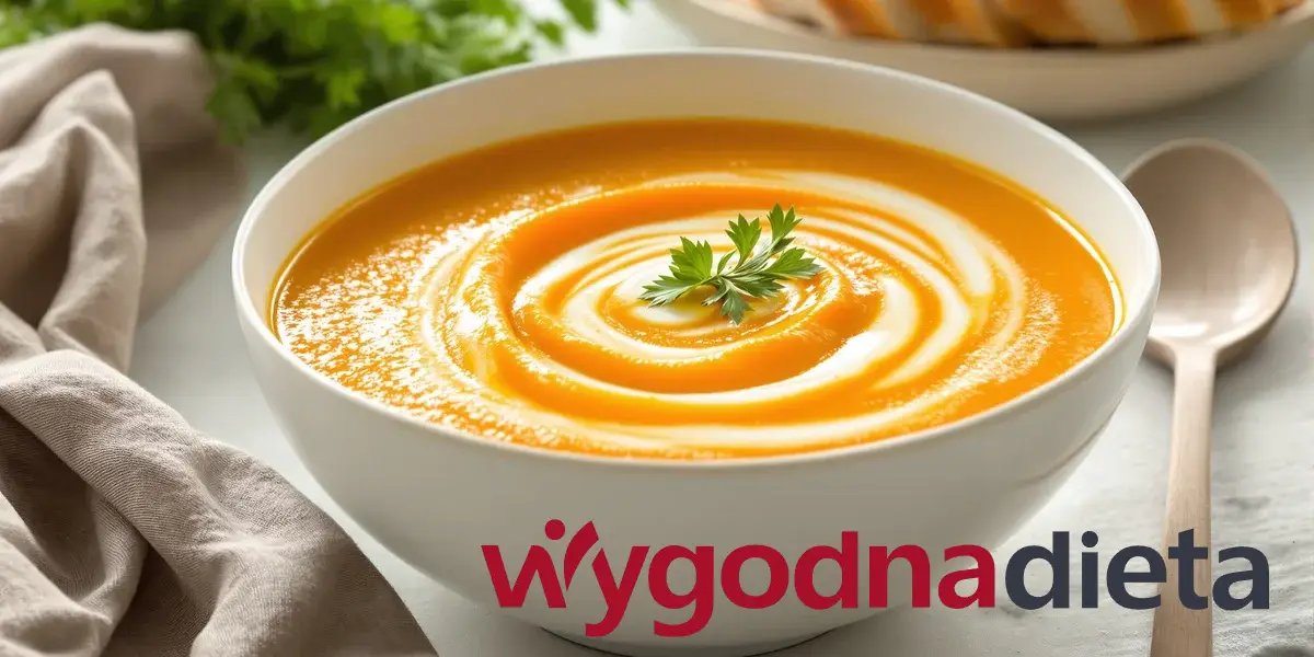 krem z gotowanej dyni i marchewki z dodatkiem oliwy z oliwek