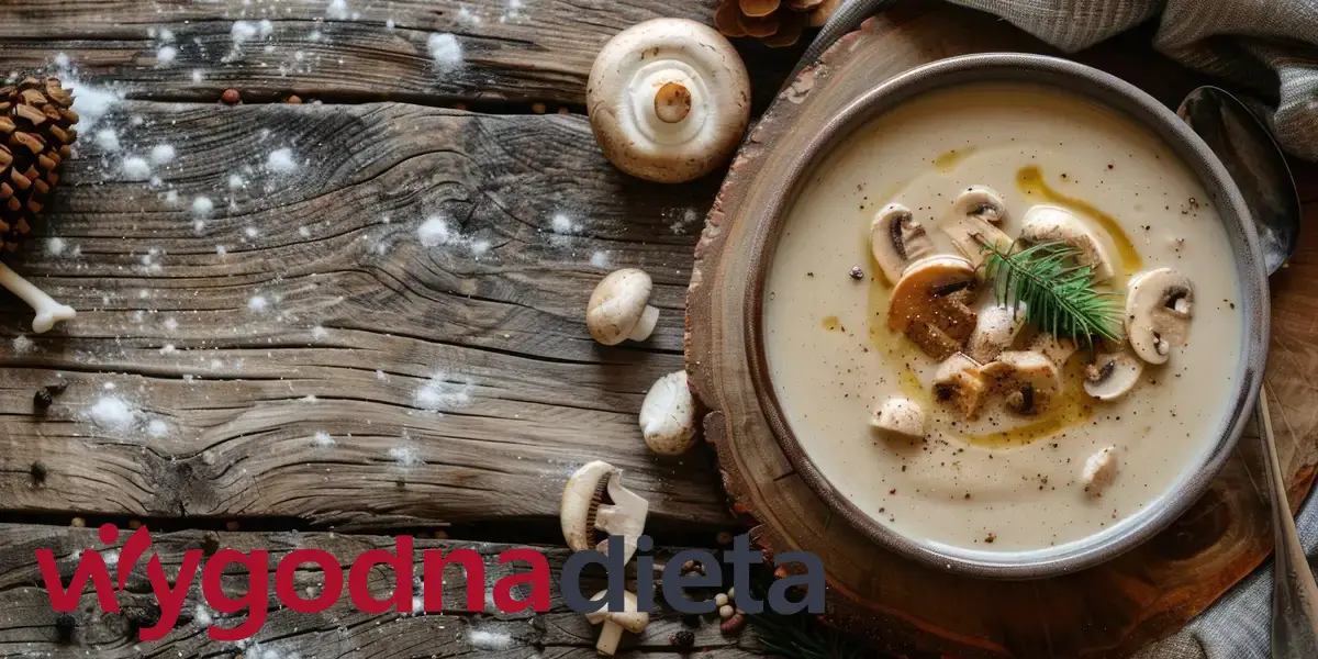zupa z pieczarek na świątecznym stole