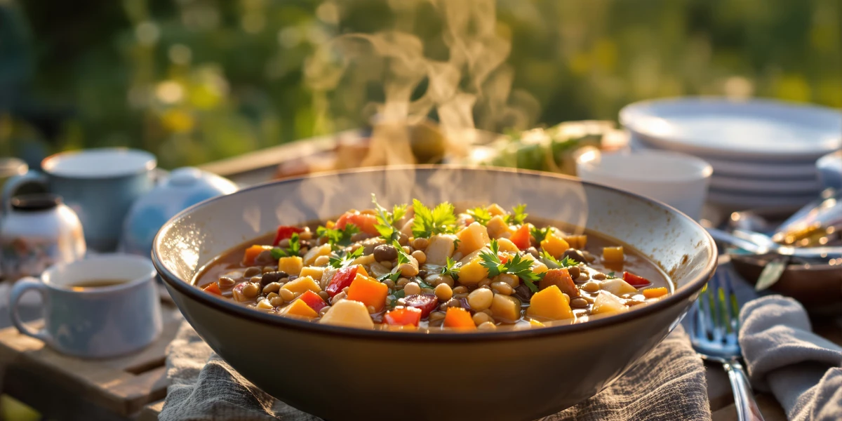 Zupa z warzywami i ciecierzą