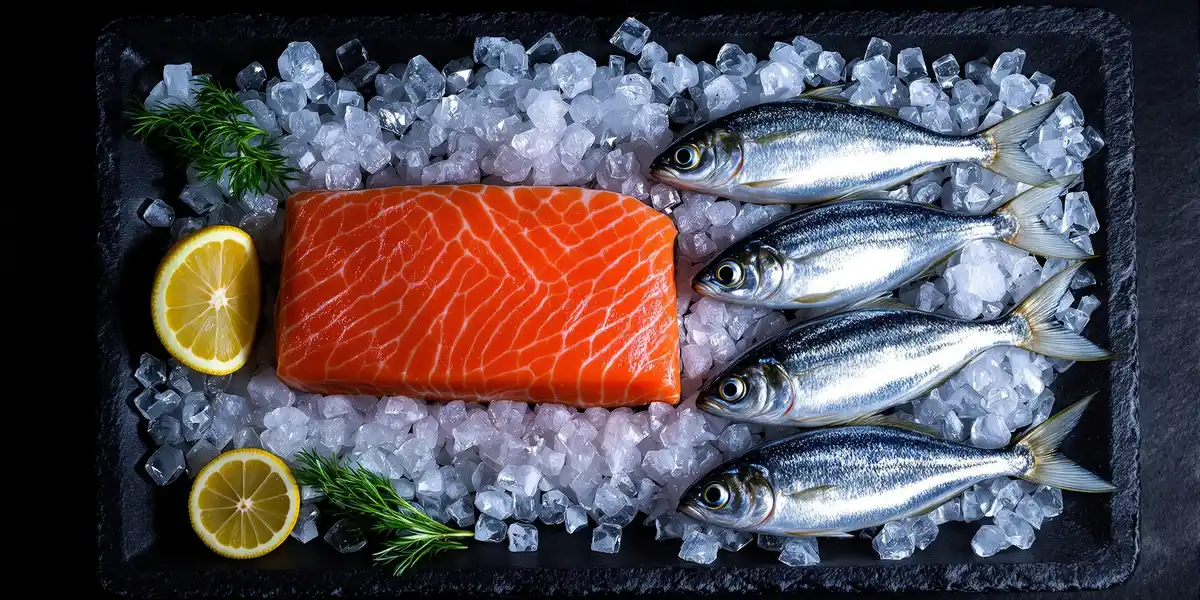 filet z łososia oraz cztery sardynki